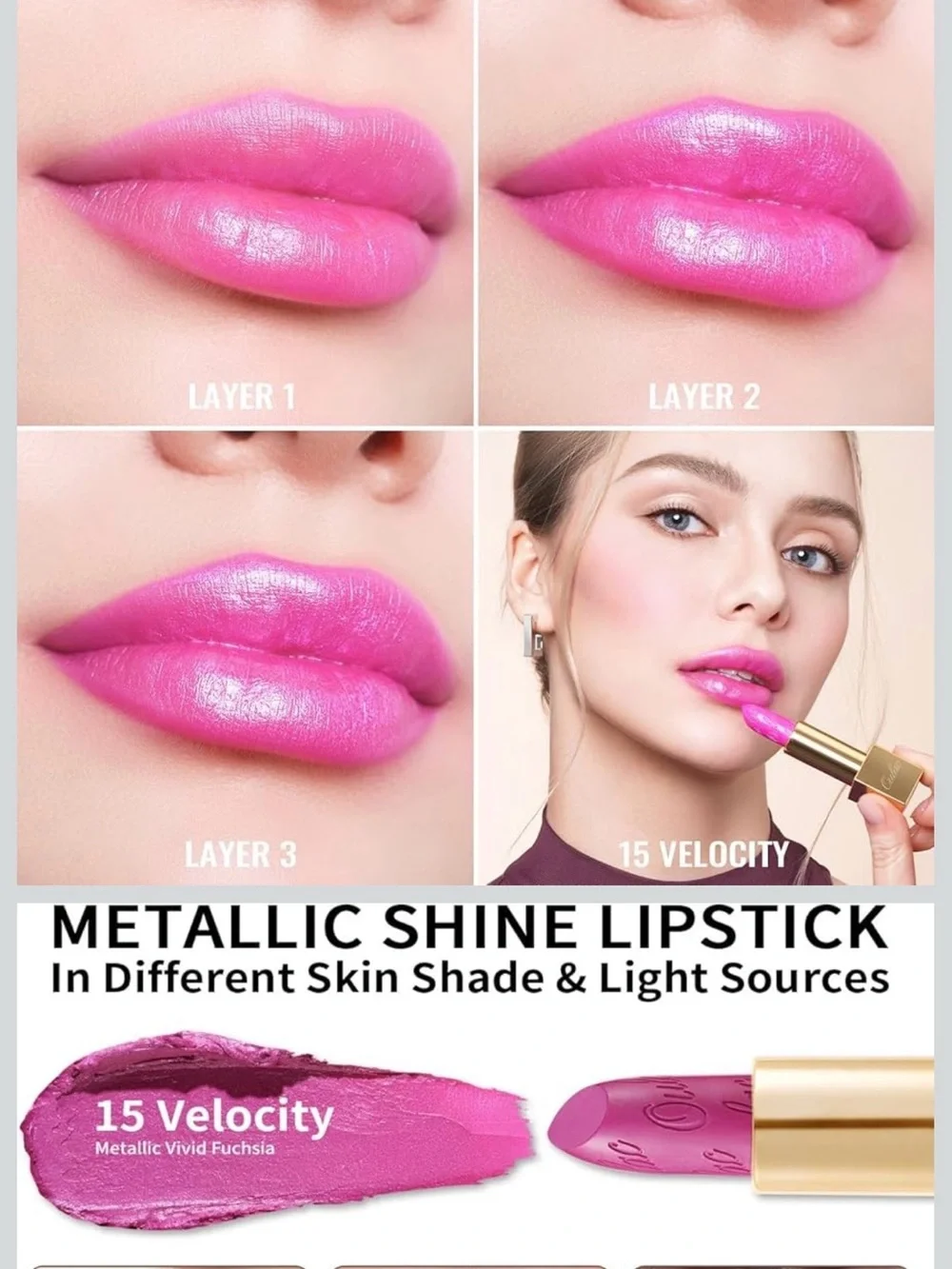 Oulac “Velocity” Metallic Shine Lipstick